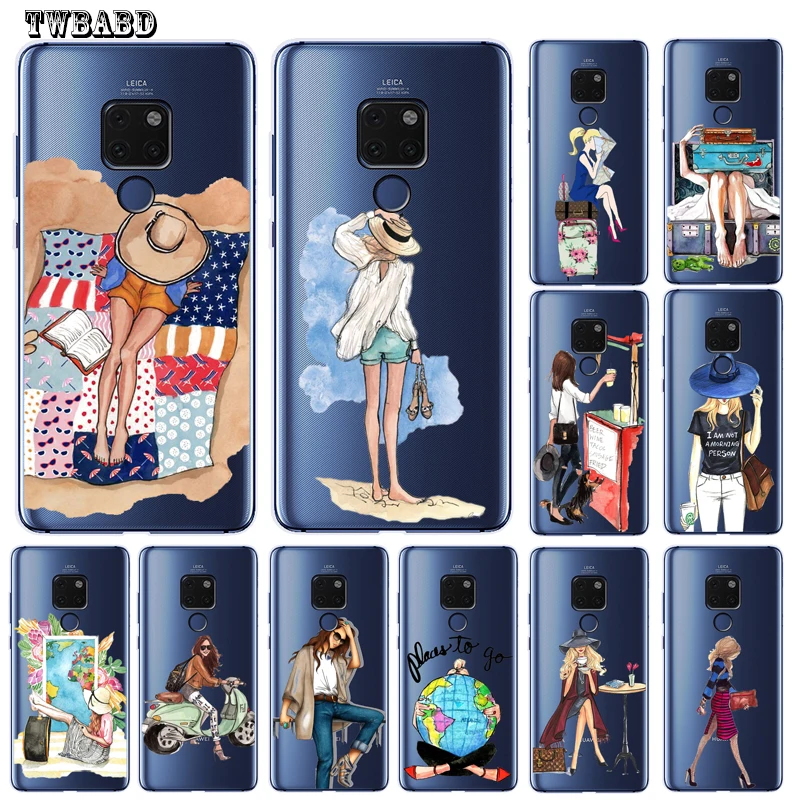 

2019 New Arrivals Case for Huawei Nova3 Nova3i Fashion Girl Coque for Mate 9 10 Mate 20 Pro Lite Nova 2 Plus Back Cover