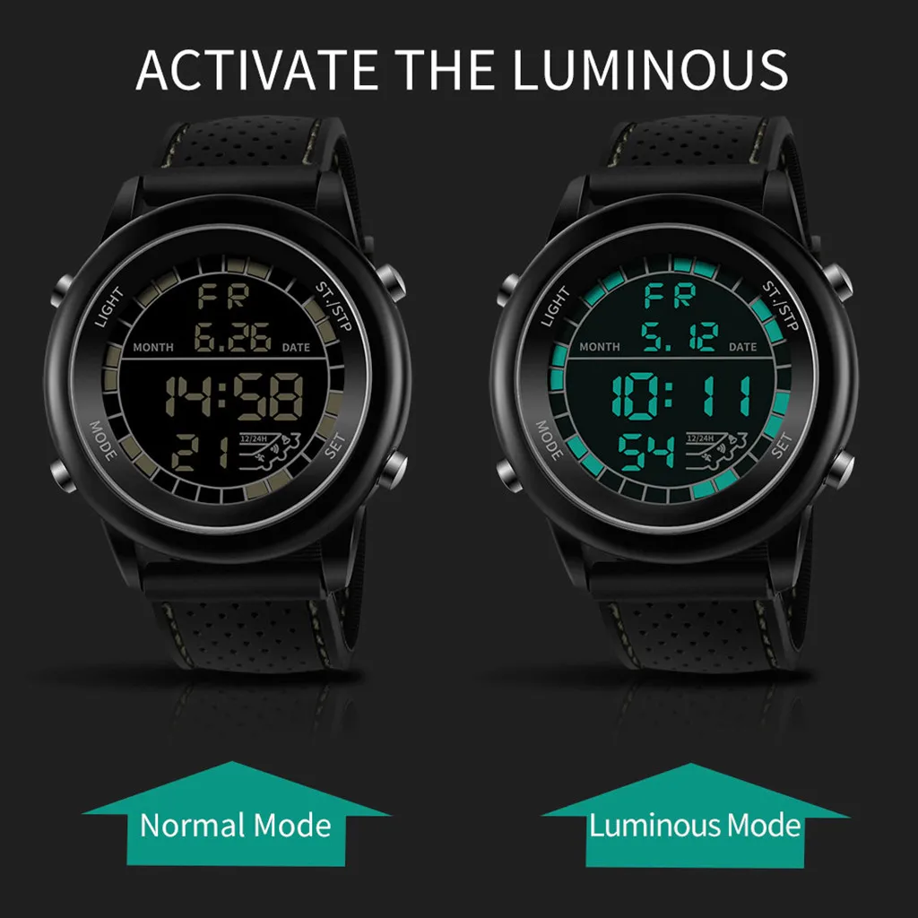 Men Electronic Wrist Watches Waterproof Dual Display Analog Digital LED sport watch Electronic digital Watch gifts Men's wrist