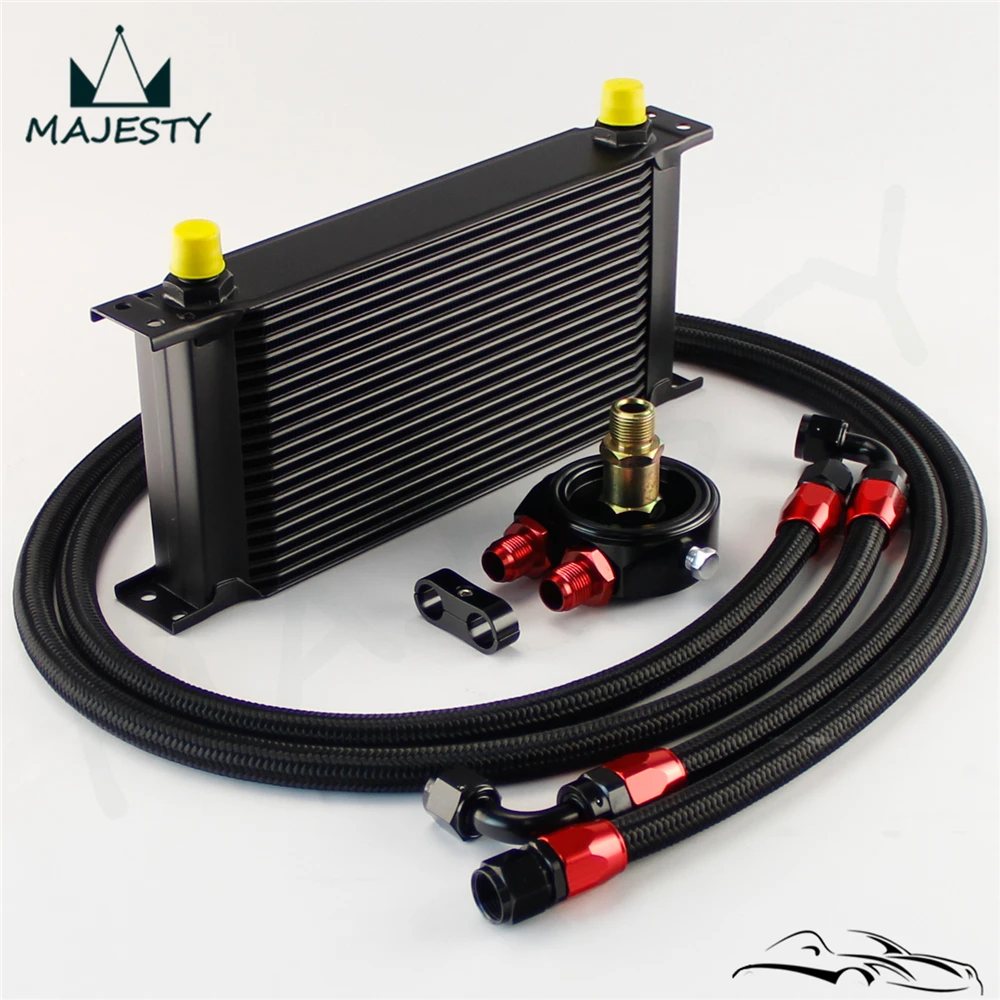 AN 8AN 19 ROW UNIVERSAL ENGINE TRANSMISSION OIL COOLER + FILTER