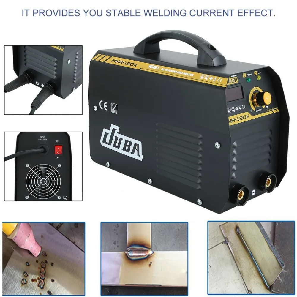 

JUBA MMA-120 IGBT Electrodes Inverter Welding Machine Multipurpose Electric Welding Machine MMA Weldering Equipment EU Socket