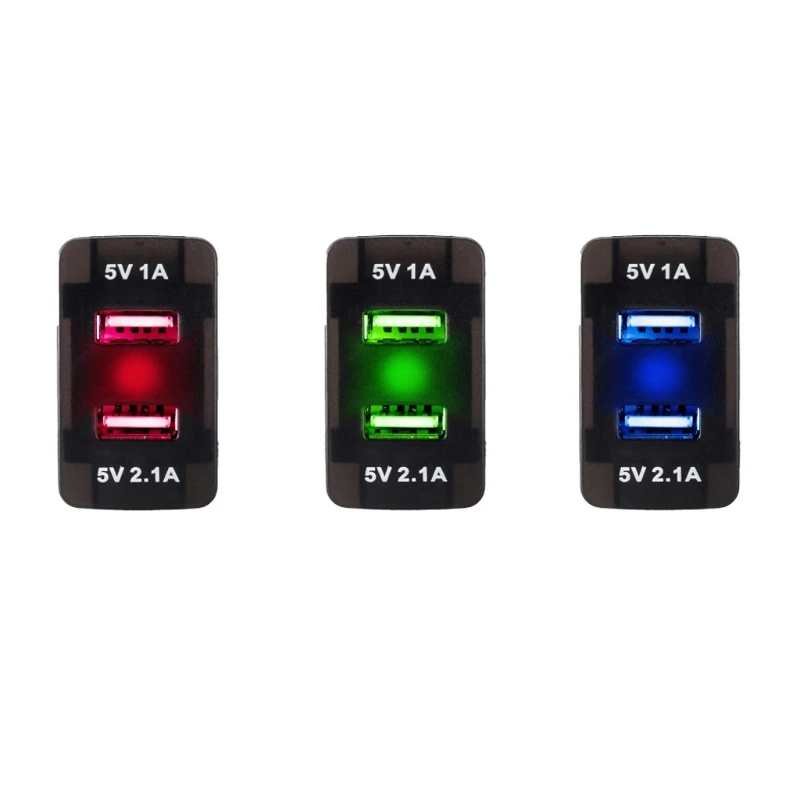 

2.1A Dual USB Port LED Car Charger Socket Power Adapter DC 12V - 24V For HONDA