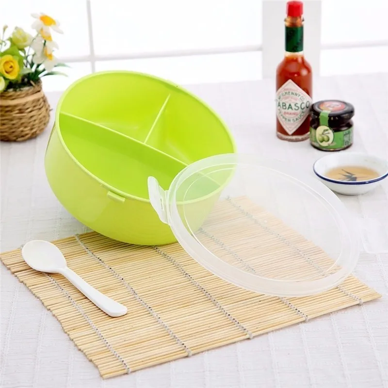 1pcs Plastic Bowl Children Lunch Box Pie Boxes Student Lunch Food Fruit Storage Container Box Microwave Reheatable Tableware Children Gift (9)
