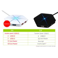 tf כרטיס sd 3.0 USB 2.0 HUB High Speed חיצוניים 6 נמל ספליטר USB עם ממשק USB מיקרו SD / TF כרטיס Reader עבור מחשב נייד PC (5)