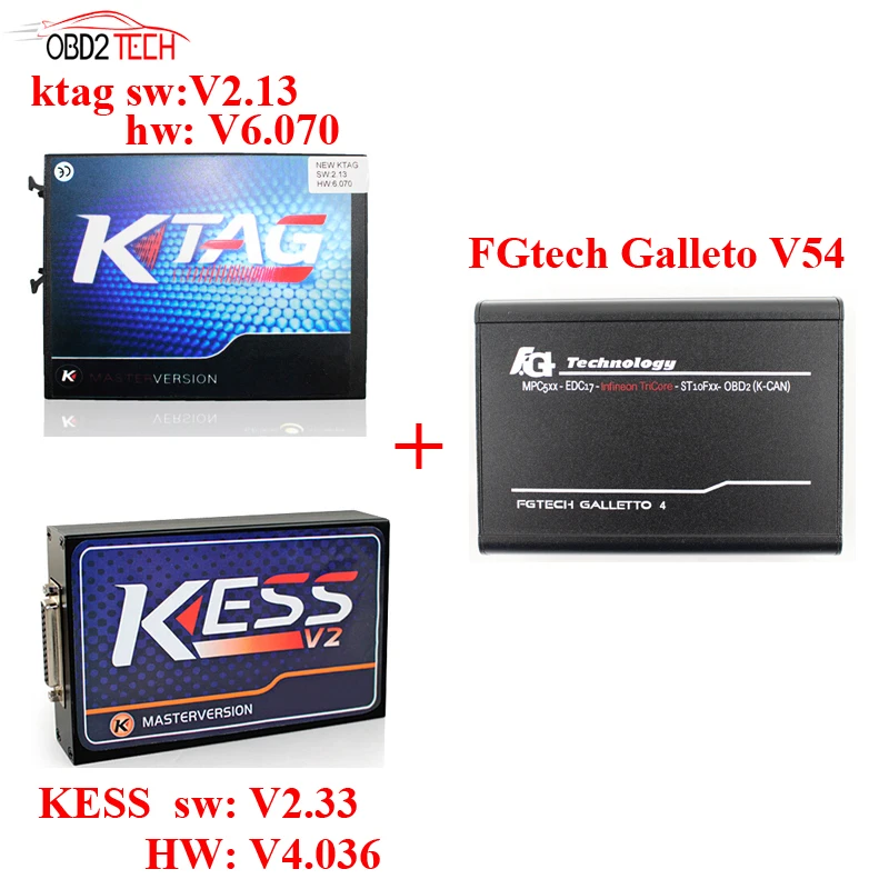 

2017 New Set KTAG V2.13 HW V6.070 KESS V2 V2.33 HW V4.036 FGTECH V54 Galletto 4 No Time Limited ECU Chip Interface