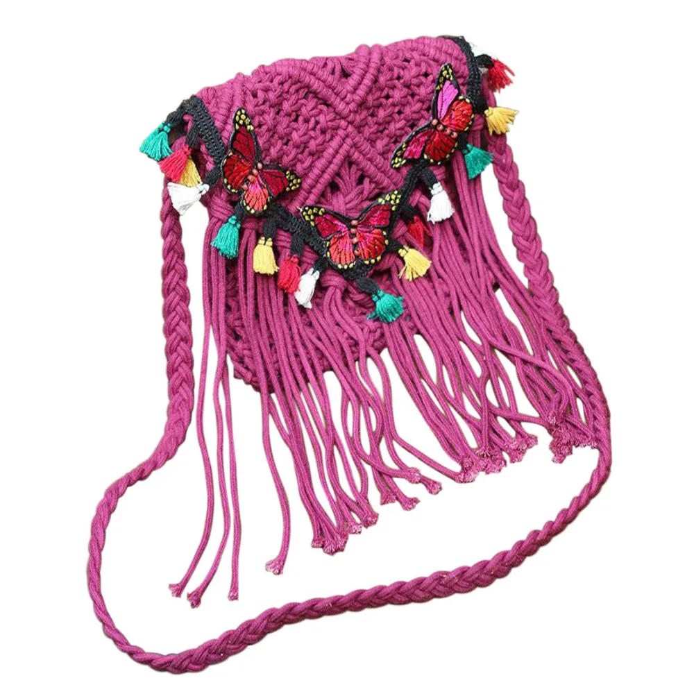 2017 Summer Bohemian Style Boho Beach Bag Handmade Weave Straw Knitting