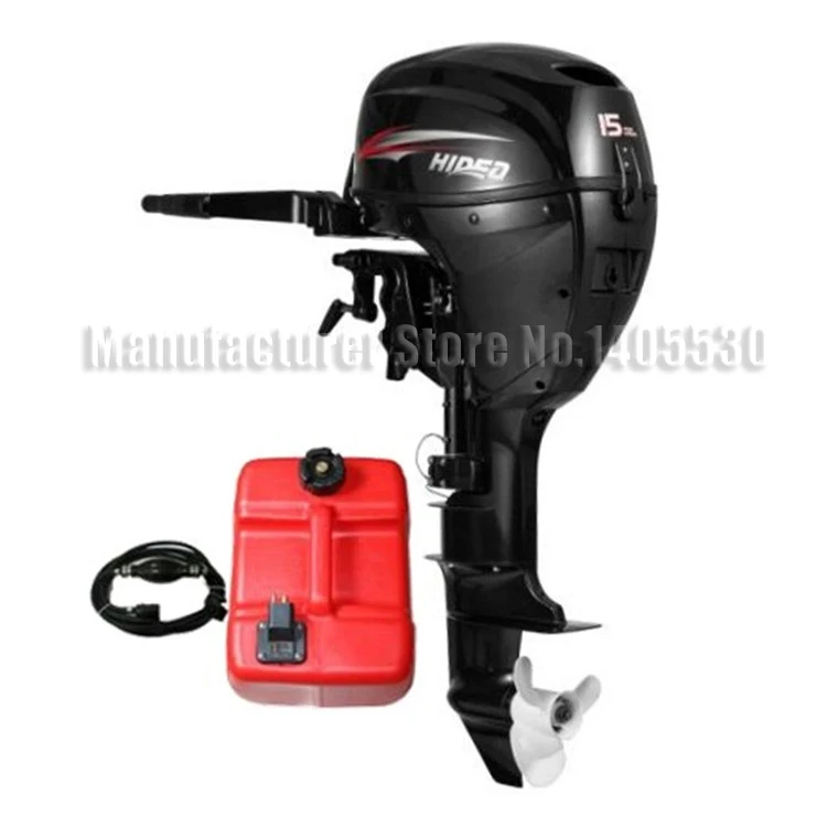

2016 Hot sales factoryHidea 4 stroke 15 HP Manual Start Back control water cooled outboard motors/rubber boat /fishing boat