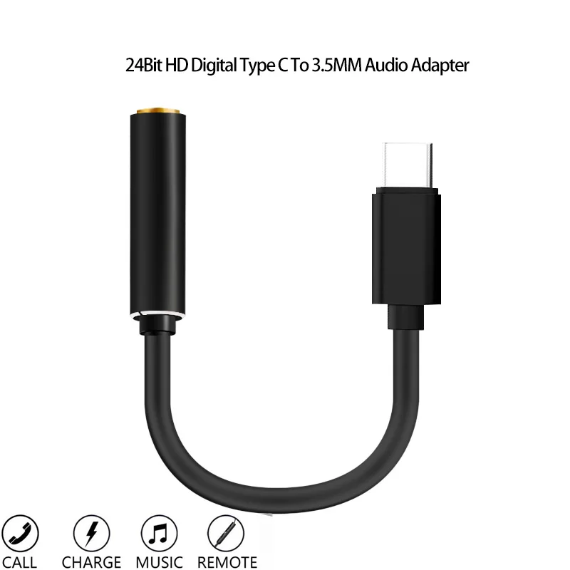 

USB Type C To 3.5MM Digital Audio Adapter 24BIT HD Loseless Earphone Jack Converter For Nokia X7 8 Essential PH-1 HTC U11 Moto Z
