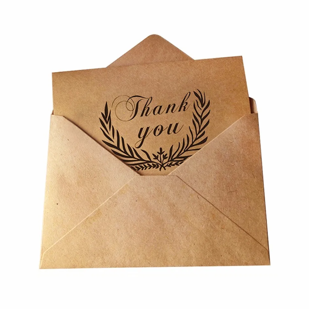 10pcs Vintage Kraft Thank You Cards Birthday Christmas Card Envelope 10pcs Vintage Kraft Thank You Cards Birthday Christmas Card Envelope Writing Paper Stationery Wedding Party Diy Greeting In Invitations From