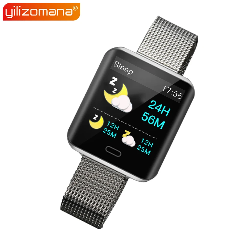 Yilizomana Smart Watch Steel / Silicone Band Steps Rate Heart Monitor Call Reminder LED Screen Smart Wristband for Android IOS