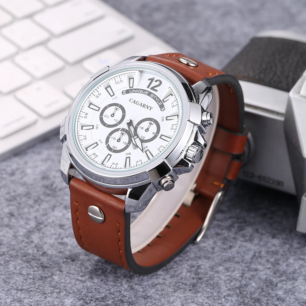 cool big case watch men golden analog quartz mens watches military style watch man free shipping dz watches (5)