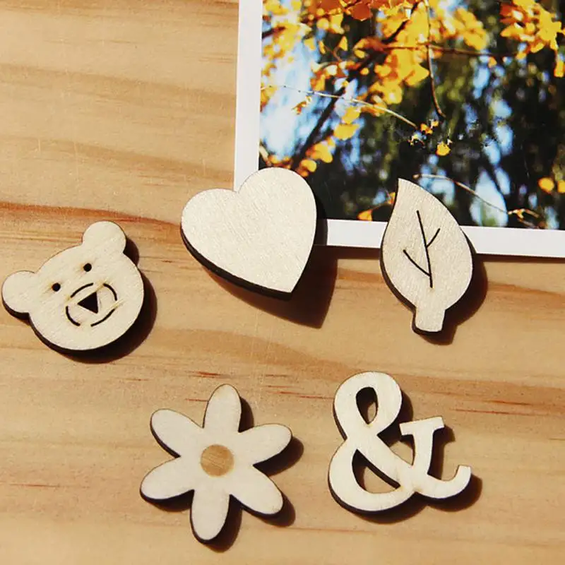 

A-Z 0-9 Wooden DIY Craft English Letter Numbers Patterns Self-Adhesive Home Decor Accessories DIY decoration Cute Fashion 1pack