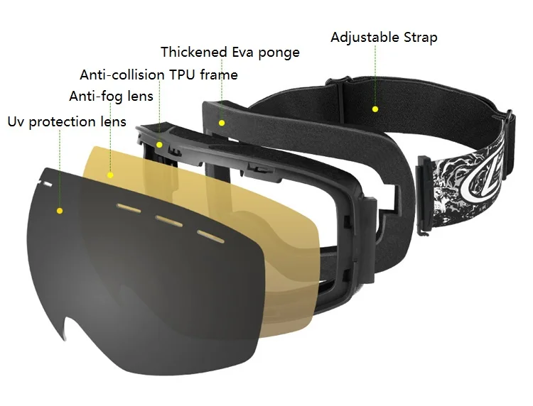 Профессиональные дети HD Vision лыжные очки Детские двойные линзы UV400 Анти-туман маска очки Лыжный Спорт Девочкам Мальчикам сноубордические очки