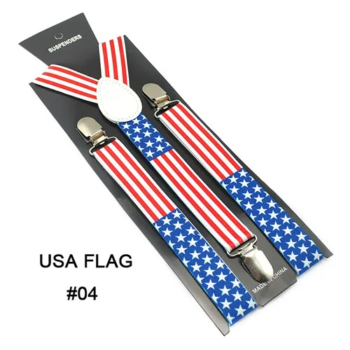 Новогодний подарок для женщин и мужчин на подтяжках 2,5*100 см 3 США Америка флаг подтяжки эластичные тонкие Подтяжки Y-back подтяжки - Цвет: USA FLAG 04