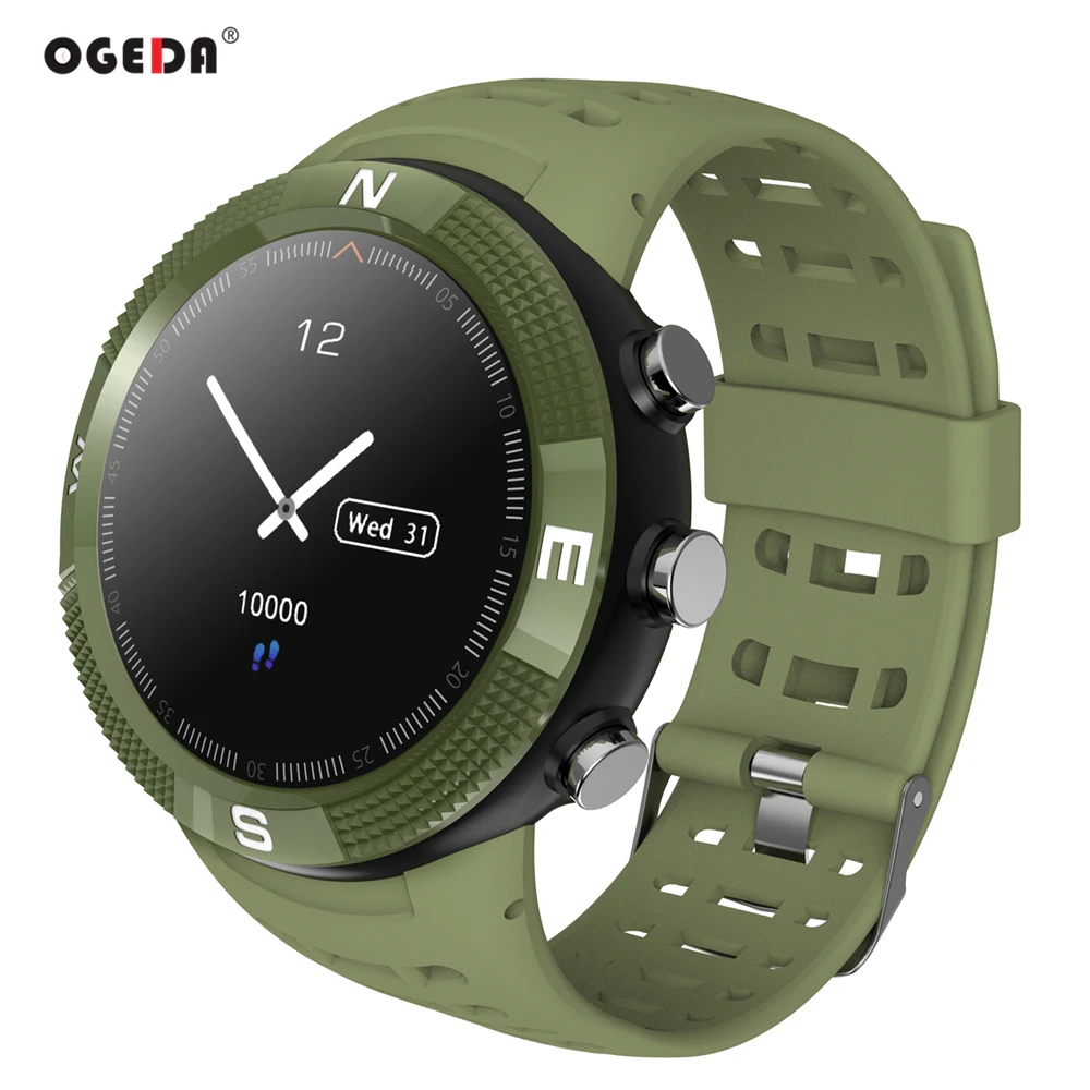 2018 New OGEDA F18 GPS Adult Smart watch Luxury curved large disc Bluetooth 4.2 Waterproof Swim Multi-sport tracking Smart Clock