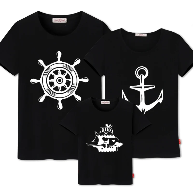

Matching mother daughter dress clothes summer t-shirt father and son outfits print family matching clothes baby clothes sailor