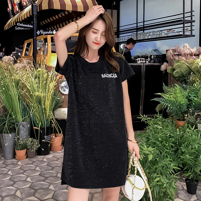 

XL-4XL Large Size Women T-shirt 2019 Summer New Femme T-shirt Loose Long Short Sleeve Feminino Top