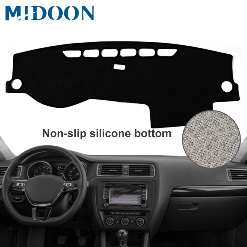 

MIDOON Auto Car Dashboard Cover Silicone Non-Slip Dash Mat Carpet ANti-UV For Volkswagen VW Jetta Vento MK6 2011- 2016 2017 2018