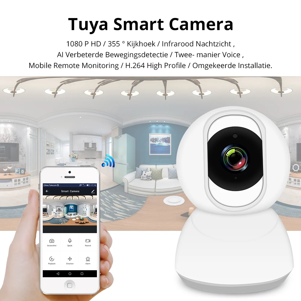  Tuya WiFi CCTV Camera 1080P Intercome Standard ONVIF Smart Home Security Alarm