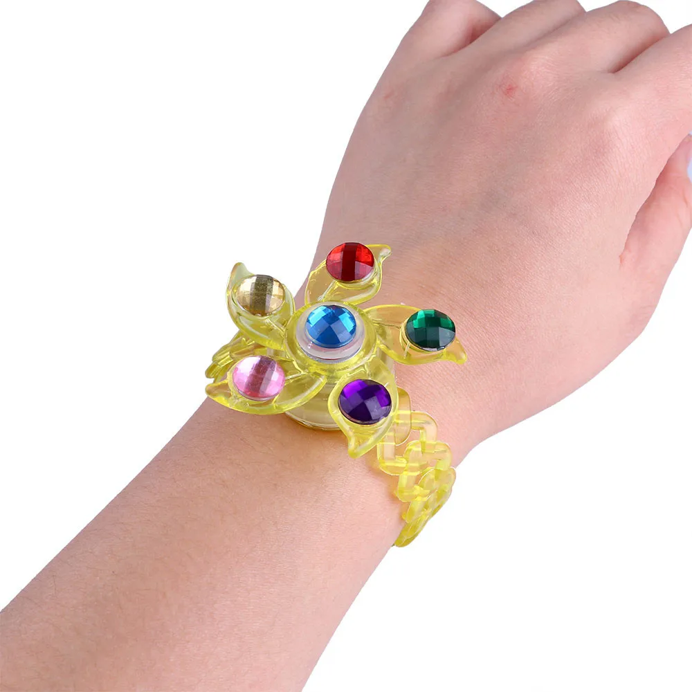 Children's Luminous Wrist Band Manual Rotating Soft Plastic Flash Gyro Bracelet Collection Funny Kids Gift Toy Christmas YE12.14