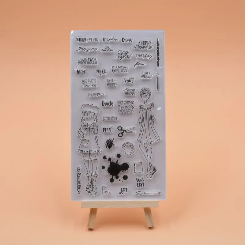 

Girl Boy Style Transparent Clear Silicone Stamp/Seal for DIY scrapbook/photo album Decorative clear stamp sheets A353