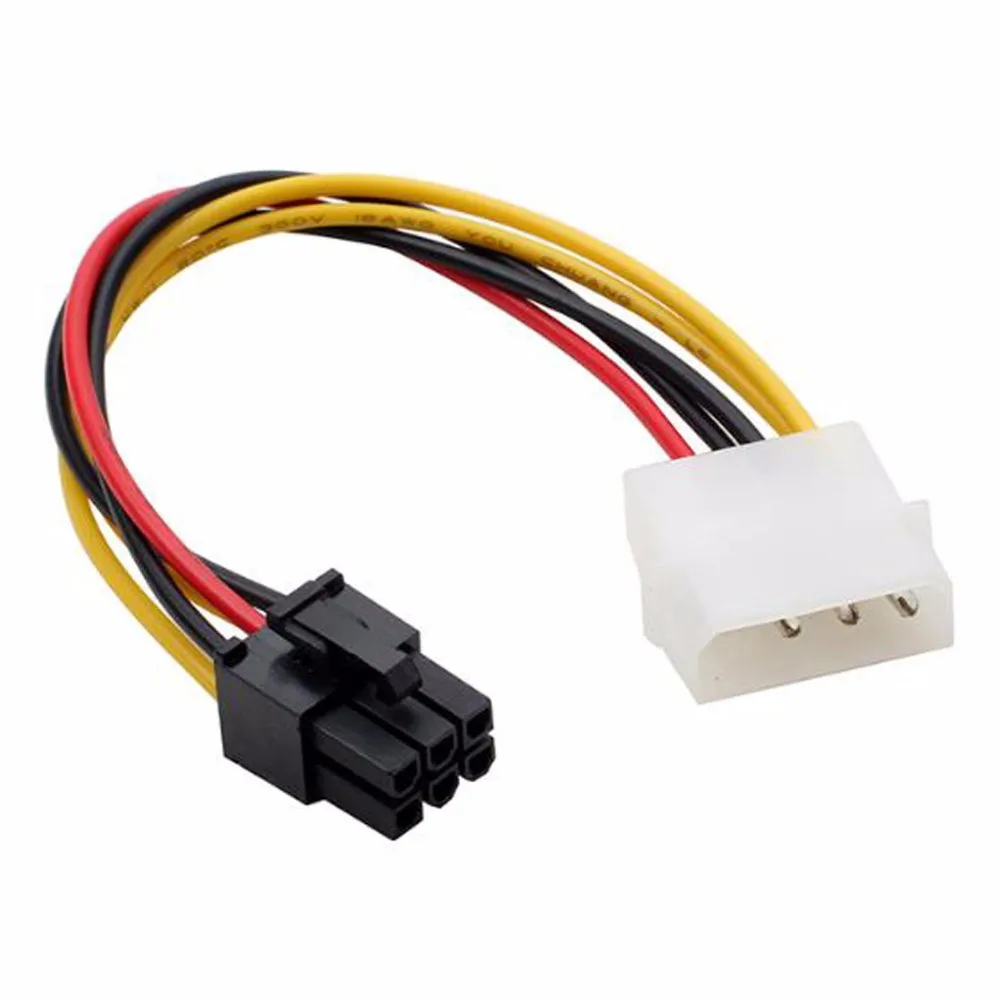 20pcs Big 4pin to 6pin Graphics card power adapter cable 4P to 6P power