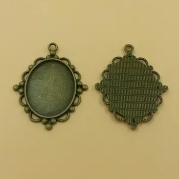 

Cameo Cabochon Base Setting Fittings 40X30mm Glass Cabochons Diy Pendant Base 10PCS/bag (TO18) 2015 New Free Shipping