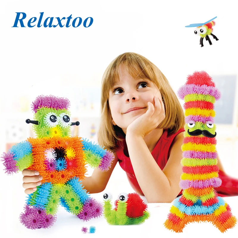 

3D Puzzle Building Blocks Magic Puffer Ball 300/600 Pieces Accessories Mega Pack Animals DIY Assembling Toy Sets For Children