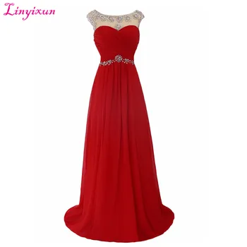 

Linyixun Real Photo vestido de festa longo Sparkly Beaded Long Prom Dresses 2017 Sexy Backless A Line Long Evening Party Gowns