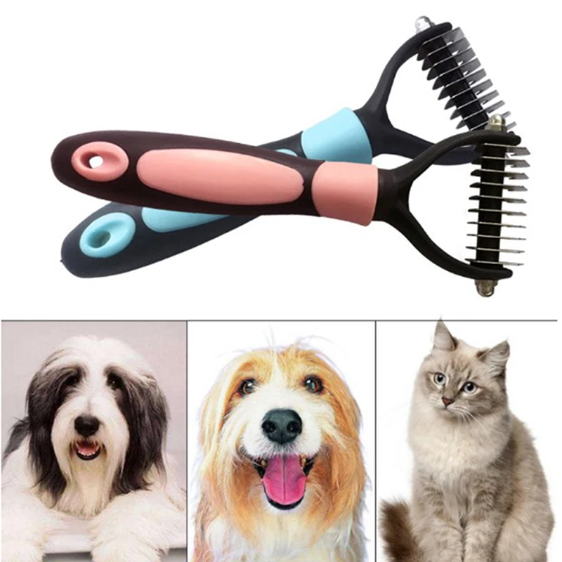 Pets Cat Hair Fur Removal Brushes Pet Dog Brush Comb Pink/Blue Color