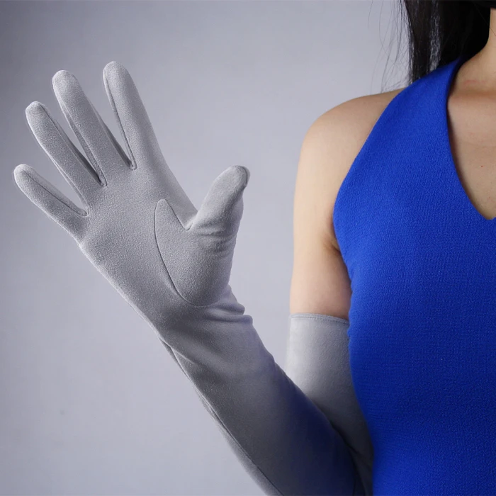Зимние женские модные перчатки из искусственной кожи, женские перчатки из лакированной кожи, женские длинные стильные перчатки для сенсорного экрана 60 см