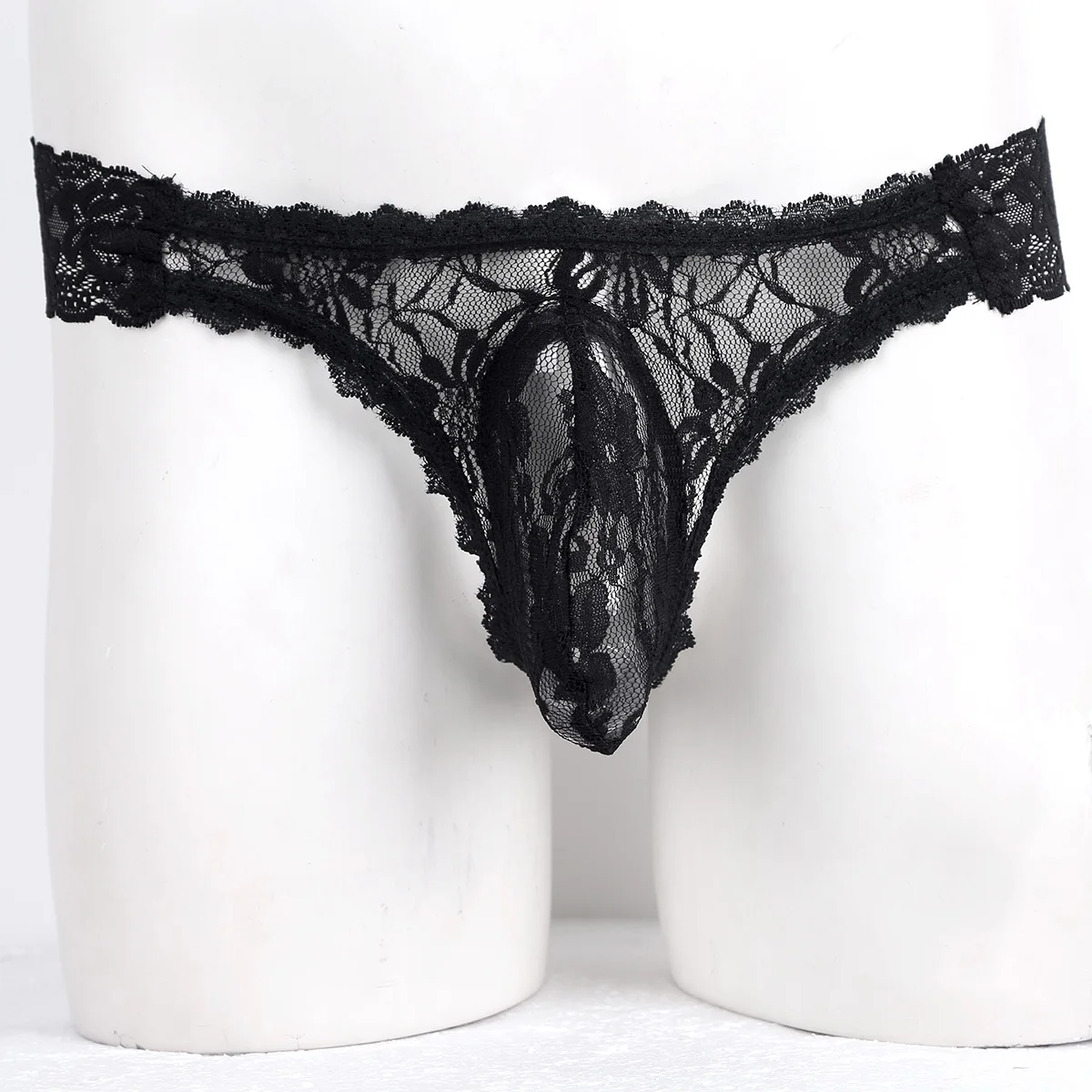 Стринги FEESHOW jockstrap мужские кружевные стринги с цветочным рисунком прозрачные