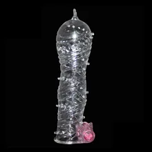 Vibrating Cock Sleeves Penis Cover Enlarger Reuseable Condom Erection Impotence Aid