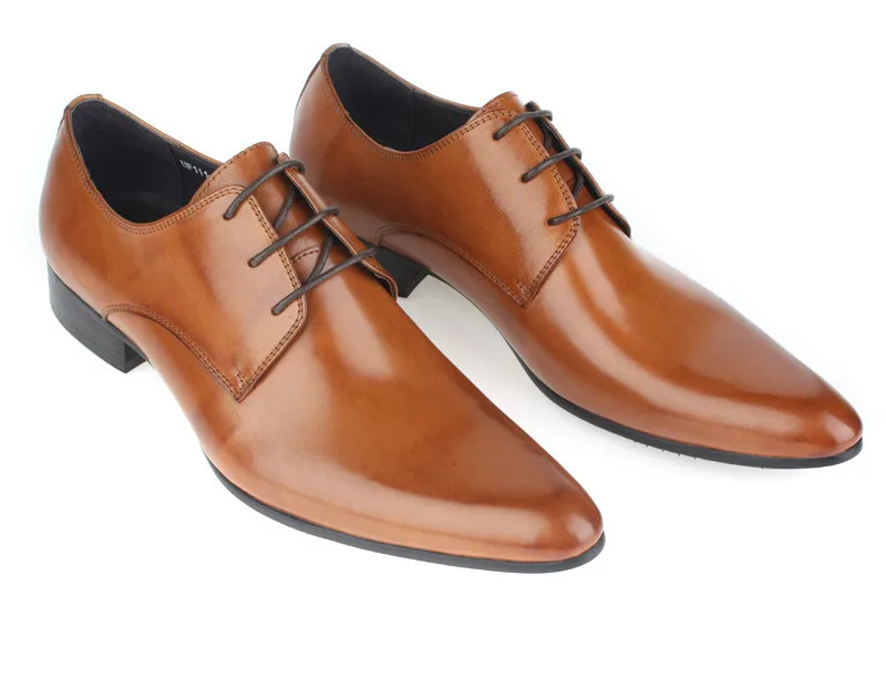 Hot Sale Brown Social Shoes Male Wedding Shoes Genuine Leather