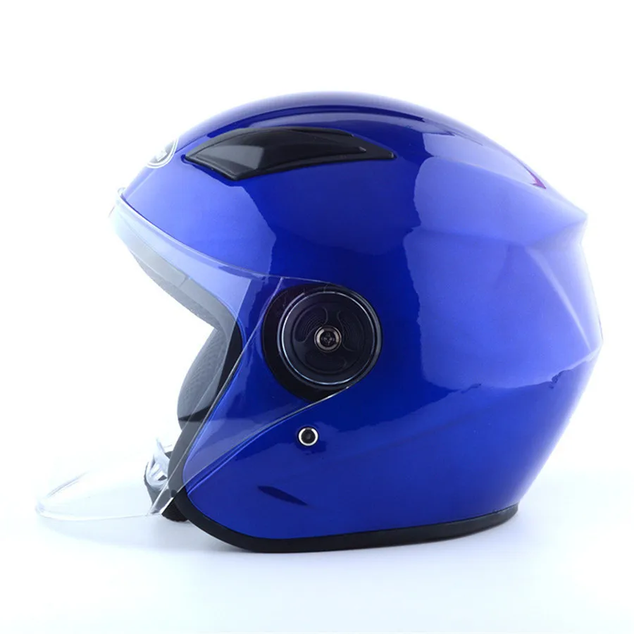 

Adult black for Helmets 3/4 Motorcycle Helmet High quality Chopper Bike helmet open face vintage motocross with lens