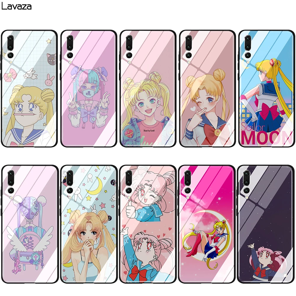 Lavaza Japanese Anime Kawaii Sailor Moon Glass TPU Case for Huawei Mate 20 P10 P20 P30 Y6 Y9 P smart lite Pro 2018 2019 | Мобильные