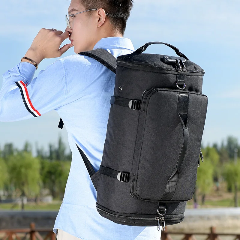 35L Мужская многофункциональная дорожная сумка, сумка для багажа, мужская дорожная сумка, большая вместительность, черный, серый Рюкзак, Брезентовая повседневная спортивная сумка