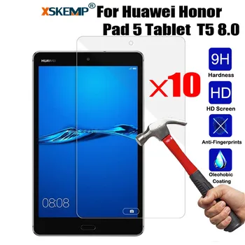 

XSKEMP 10Pcs Wholesale Premium Tempered Glass Screen Protector for Huawei Honor Pad 5 Tablet T5 8.0 Tablet Protective Coverage