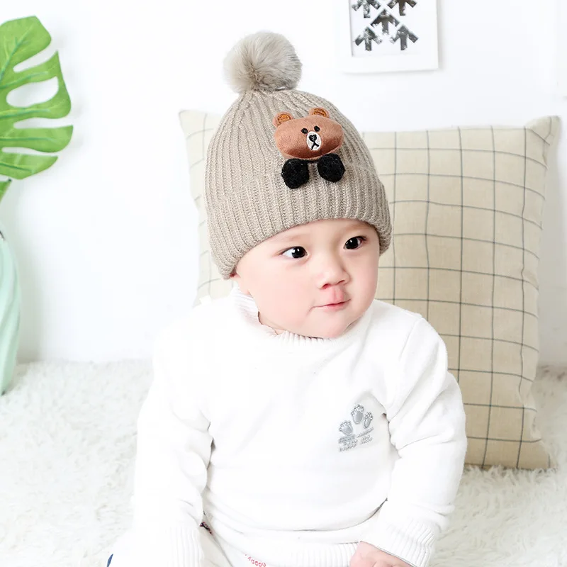 Kids Baby Boys Hats Infant Girls Bear Warm Winter Hat Earmuffs Fashion