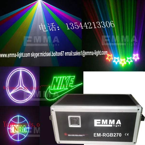 

5W/5000mW Analog RGB Full Color DMX512 ILDA DJ Laser Stage Lighting 40K