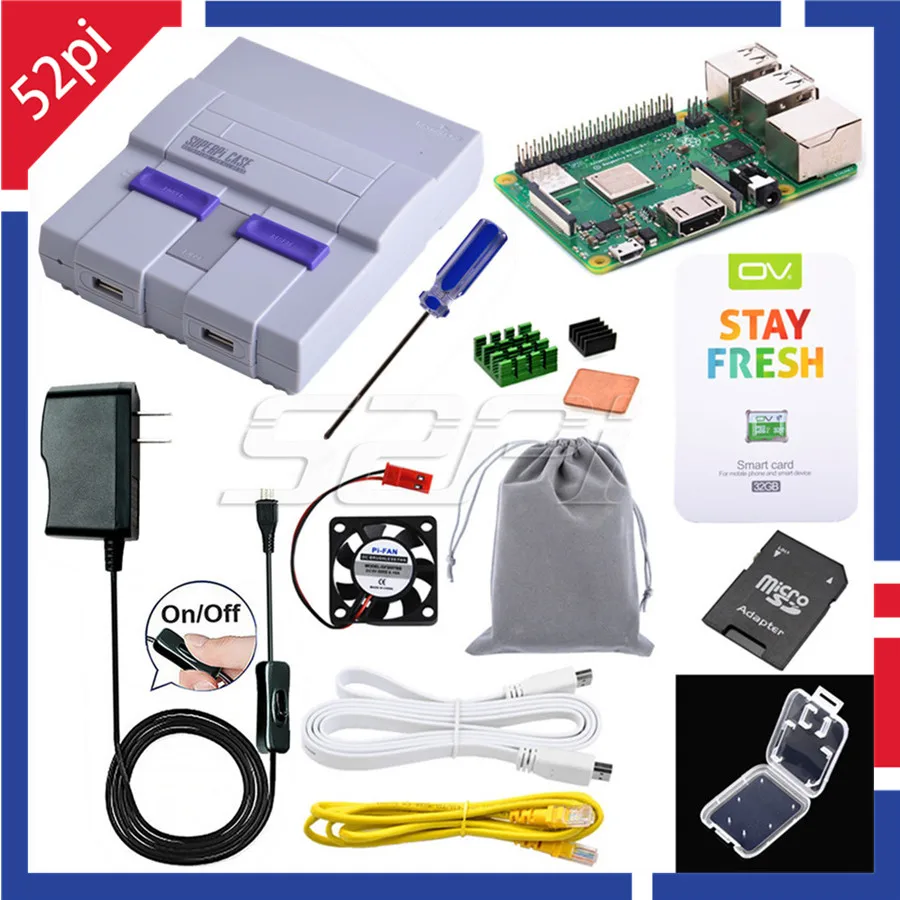 

52Pi Retroflag Original SUPERPi CASE-U NESPi Case Kit with Optional Game Controller Carry Bag for Raspberry Pi 3 B Plus /3/2B
