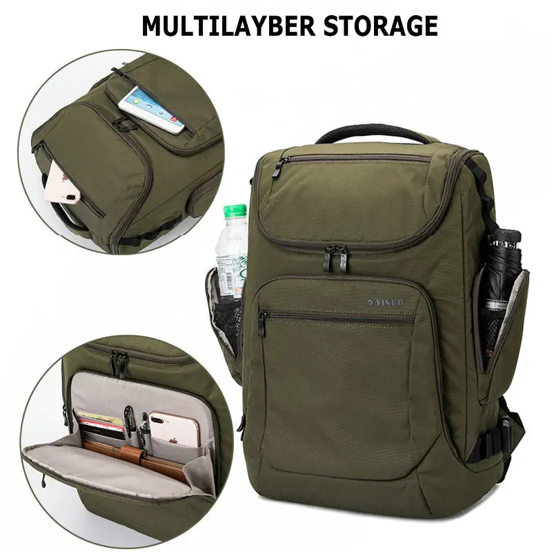  YINUO Men Travel Backpack Multifunction 15inch Laptop Backpack Waterproof High Capacity Male Casual
