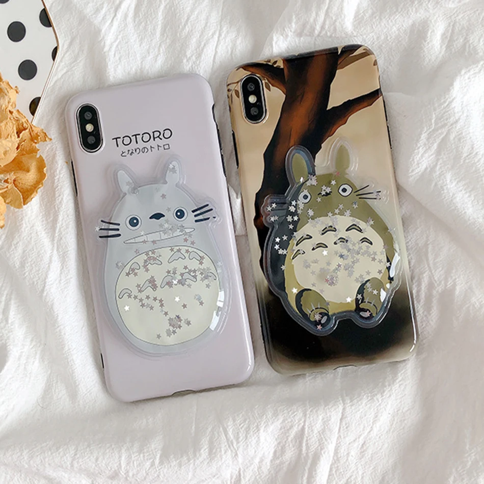 

Totoro Dynamic Liquid Squishy IMD Case For iPhone XR X XS Max Etui For iPhone 6 6s 7 8 Plus Soft Silicone Cover Phone Case Capa