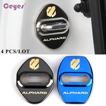 

Ceyes Auto Car Styling Door Lock Cover JDM Car Badge Emblem Fit For Toyota Alphard Lexus Accessories Stainless Steel Car-Styling