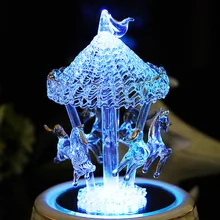 Стекло карусель музыкальная шкатулка qjx1006 яркая Мелодия замок в небо любовь подарок для девочек Рождество или день рождения подарок