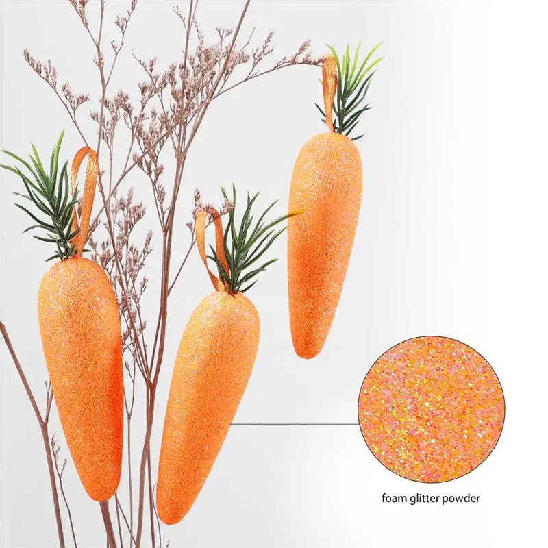 20 шт Пасхальный порошковый блеск для моркови, искусственные овощи, украшение для домашнего кухонного шкафа