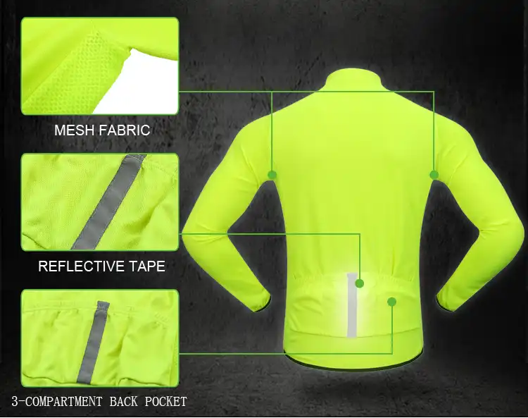 WOSAWE Autumn Cycling Jersey Long Sleeve Men MTB Road Bike Wear Maillot Ciclismo Jersey High Ventilation Bike Wear Shirt Tops