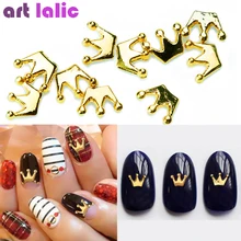 10 шт, новинка, Золотая Корона, 3D дизайн ногтей, украшения, сплав, для ногтей, амулеты, Стразы для ногтей, принадлежности для ногтей, сделай сам, УФ-гель, дизайн