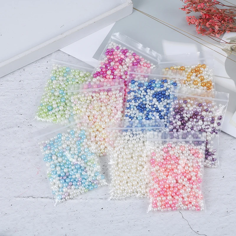 15g Fishbowl Beads Slime Supplies DIY Glitter Pearls Slime Filler Fluffy Decoration Color Gradient Slime Accessories