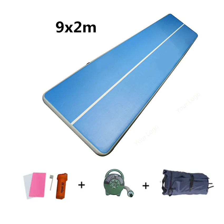 29ft надувные коврики для гимнастики 9m x 2m 20cm напольные с бесплатным электрическим