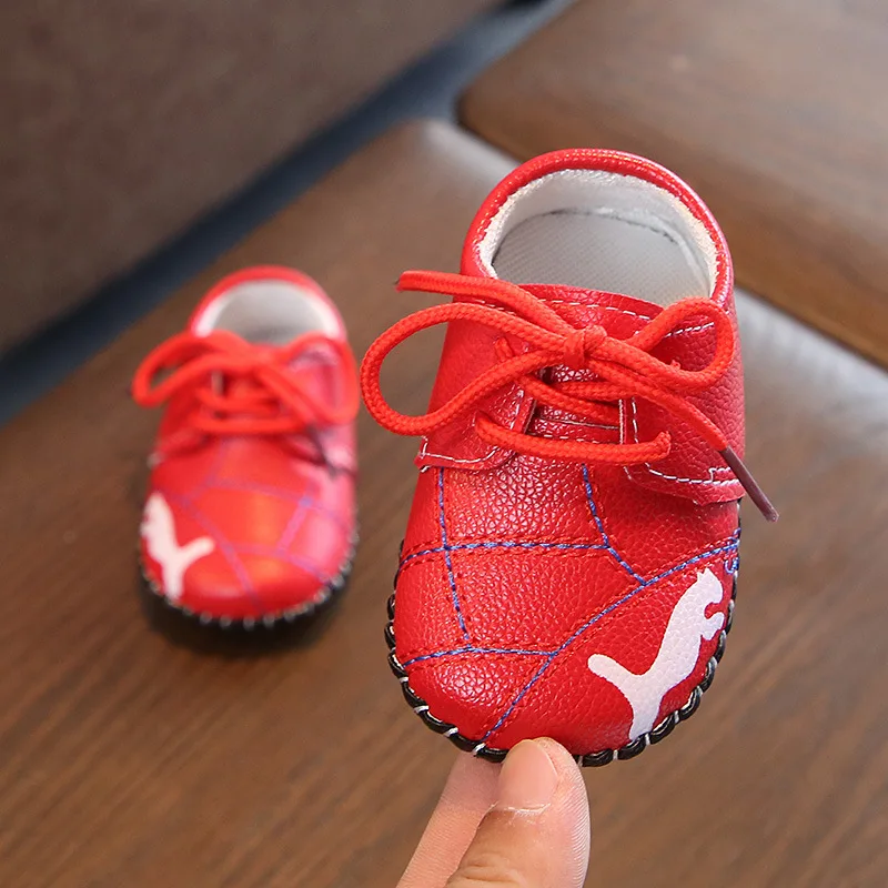 

Newborn Brand Baby Girl Boy Toddler Casual Shoes For Girls Moccasins Soft Bottom Black White Red Princess PU Leather Shoes 1Pair